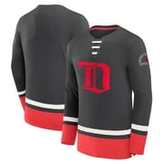 Men's Fanatics Black Detroit Red Wings Vintage High Point Long Sleeve T-Shirt